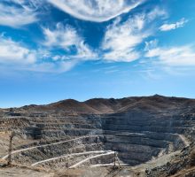 Close-up of Copper Mine Open Pit Excavation